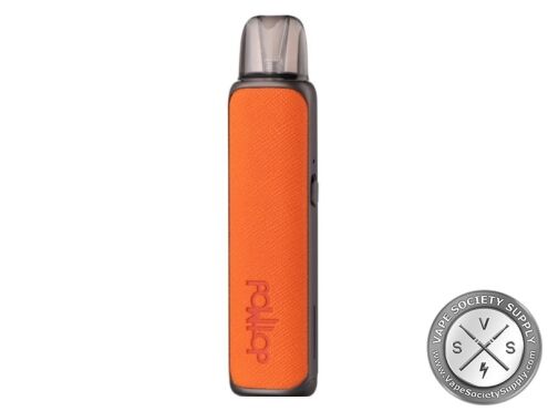 dotmod dotPod S in Orange: orange textured leather with a clear pod