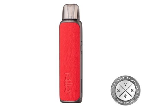 dotmod dotPod S in Red: red textured leather with a clear pod