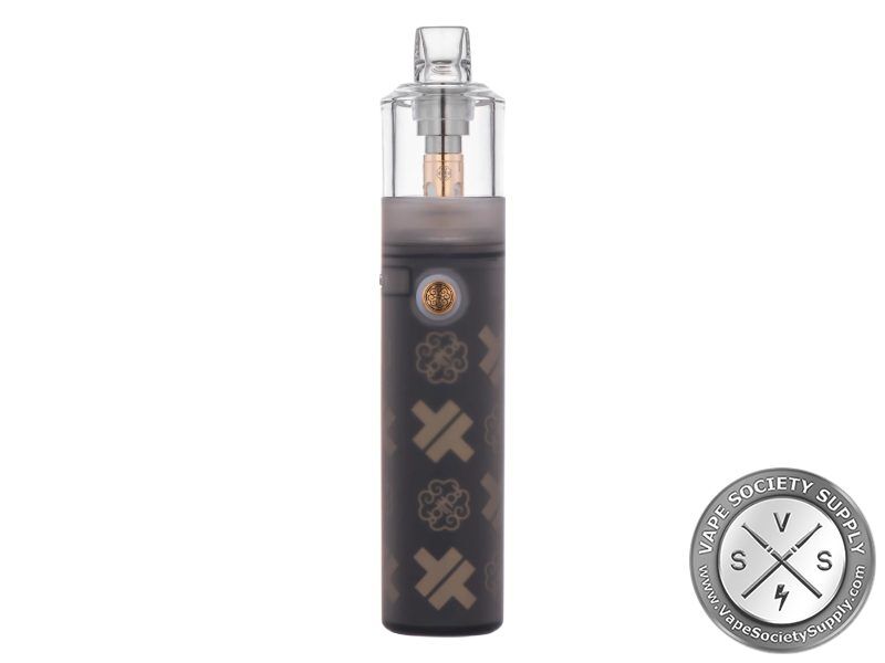 dotmod dotStick Revo in Smoke: a smoke-tinted shell, a round fire button and a clear tank