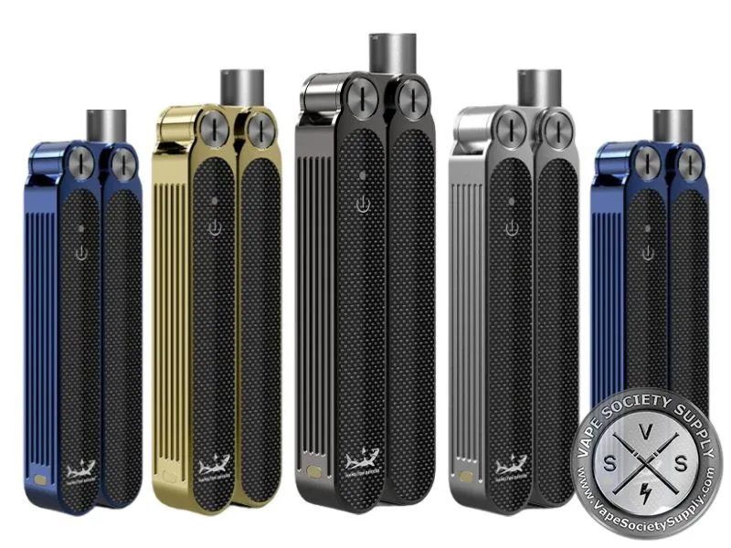 Hamilton Devices Butterfly 510 batteries in blue, gold, gunmetal and stainless steel standing in a row