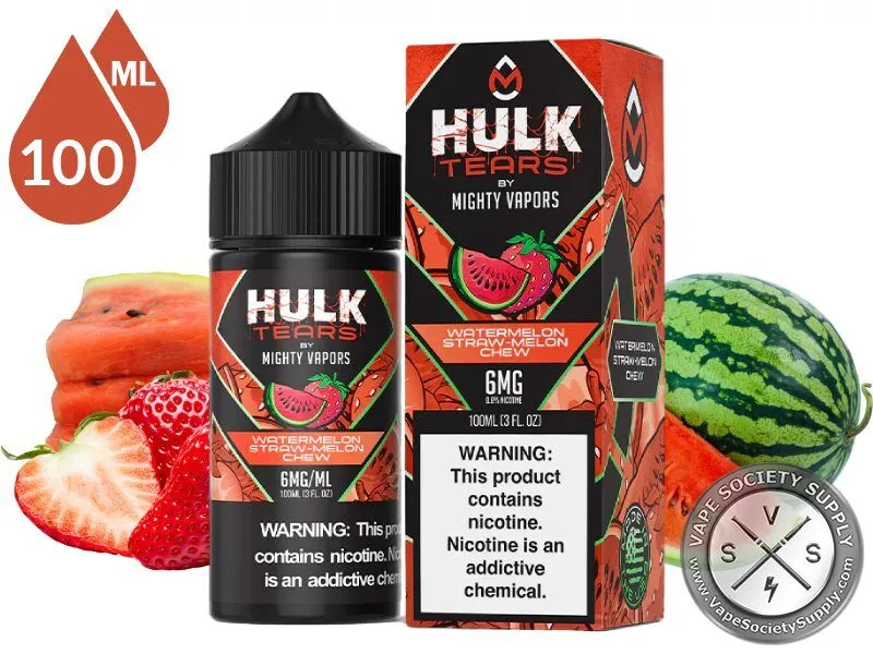 Watermelon Straw-Melon Chew HULK TEARS by MIGHTY VAPORS