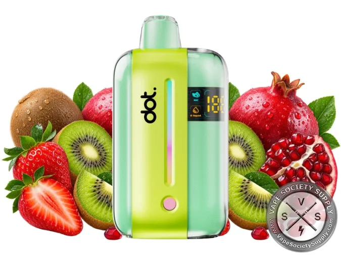 dotBar 50K Cosmo disposable vape with kiwi halves, strawberries and pomegranates