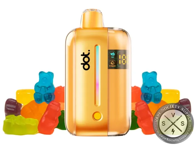 dotBar 50K Gummy Bear disposable vape with gummy bears and candies