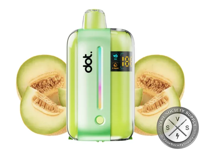 dotBar 50K Honeydew Melon disposable vape with halved honeydew melons