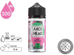 Apple Watermelon Juice Head Freeze 100ml bottle with a 70/30 VG/PG icon and nicotine strength icons
