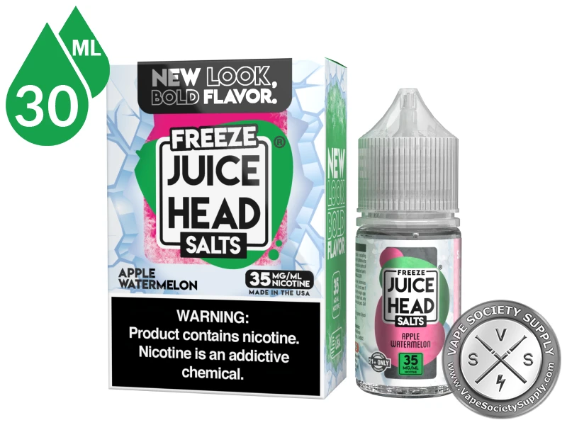 Apple Watermelon Juice Head Freeze Salts 30ml bottle and box