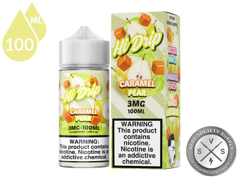 Caramel Pear by Hi Drip 100ml bottle and box