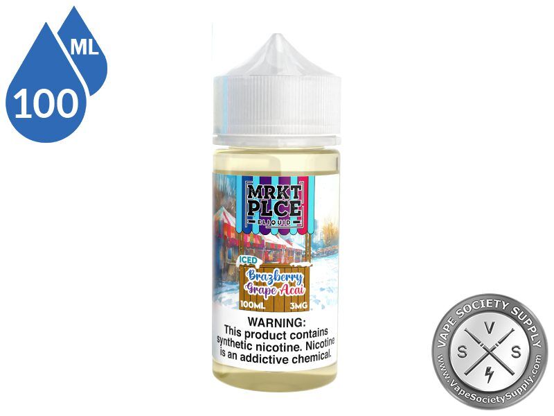 Iced Brazberry Grape Acai by MRKT PLCE 100ml bottle