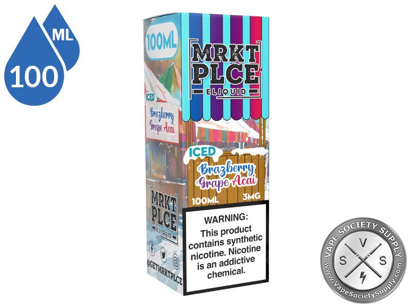 Iced Brazberry Grape Acai by MRKT PLCE 100ml box