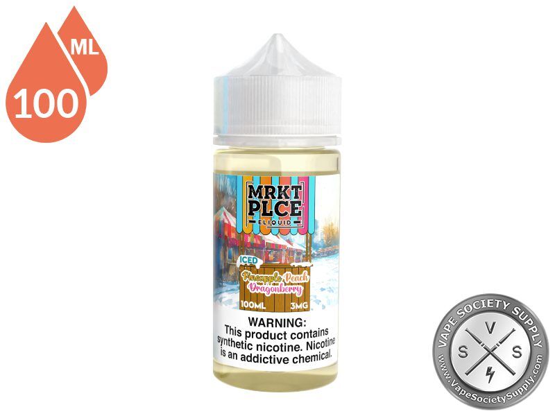 Iced Pineapple Peach Dragonberry by MRKT PLCE 100ml bottle