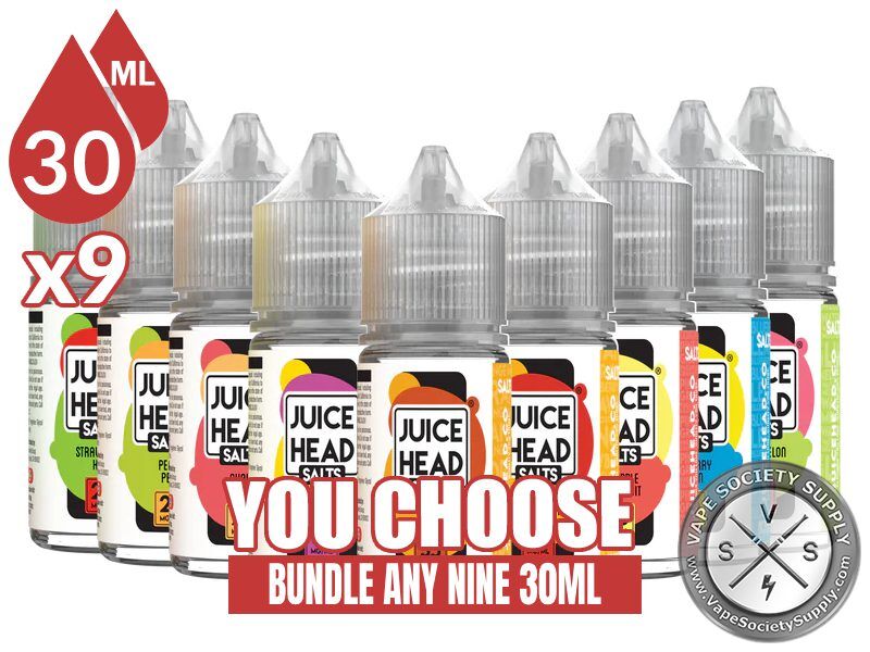 Juice Head Salts Bundle 9x30ml (270ml): 9 bottles with a You Choose banner