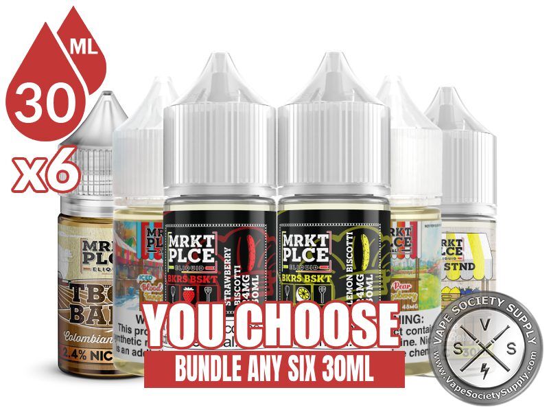 MRKT PLCE Salt Bundle 6x30ml (180ml): 6 bottles with a You Choose banner