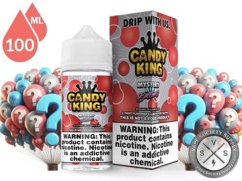 Mystery Air Balloons Candy King 100ml bottle and box with question-mark balloons