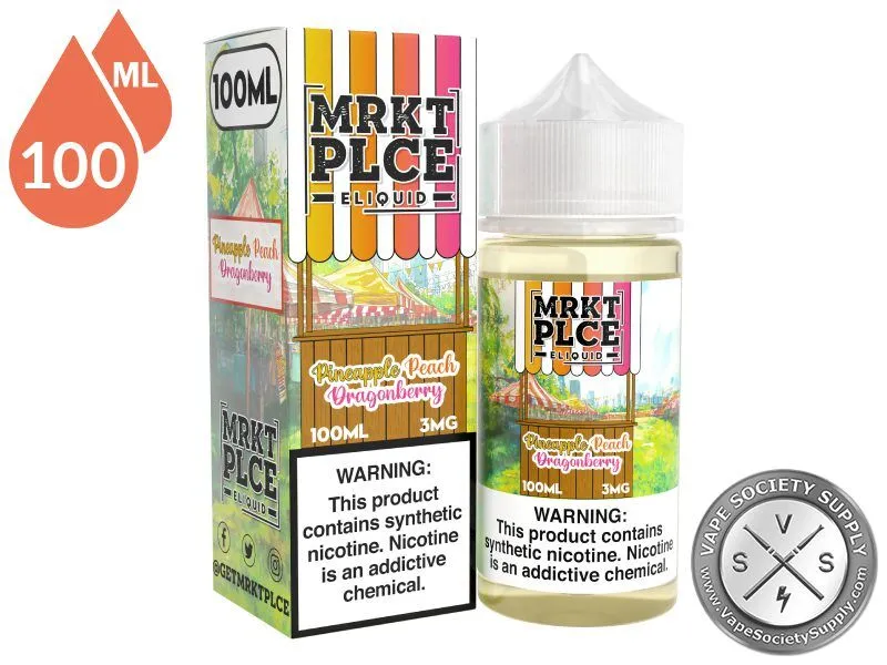 Pineapple Peach Dragonberry by MRKT PLCE 100ml bottle and box
