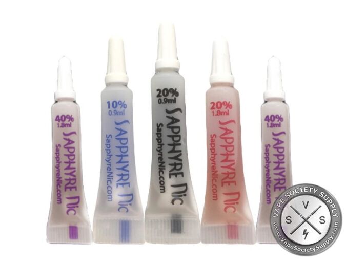 Sapphyre Nic squeeze tubes in 10%, 20% and 40% nicotine