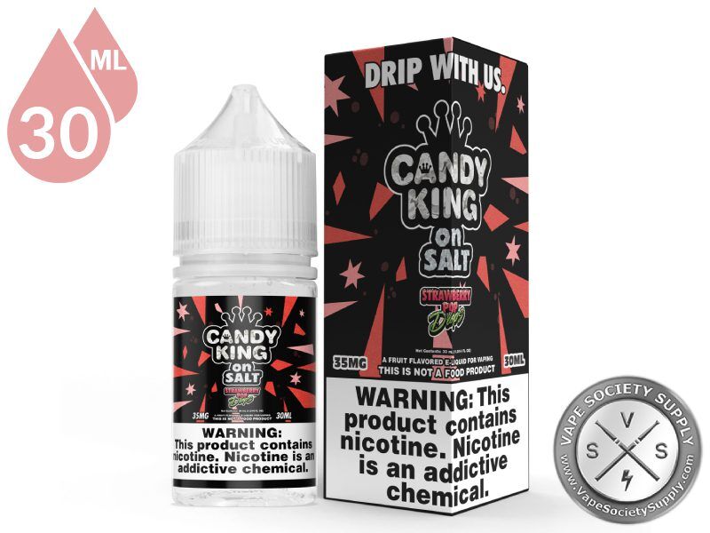 Strawberry Pop Drops Candy King On Salt 30ml bottle and box