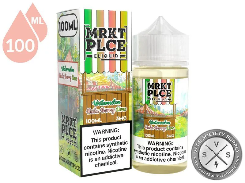 Watermelon Hula Berry Lime by MRKT PLCE 100ml bottle and box