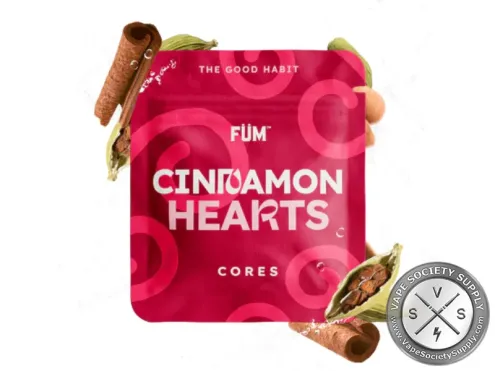 FÜM Cinnamon Hearts Flavor Core pouch with cinnamon sticks and cardamom pods