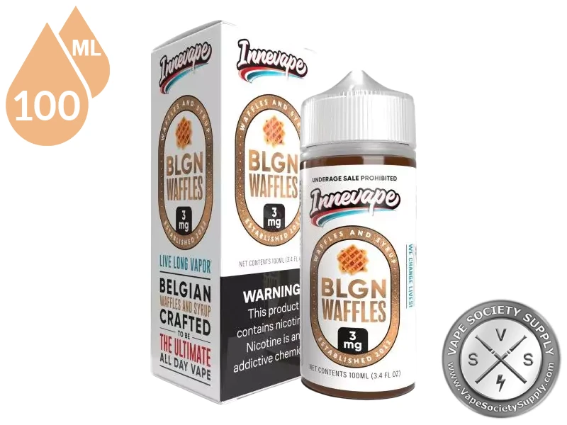 BLGN Waffles Innevape 100ml bottle and box