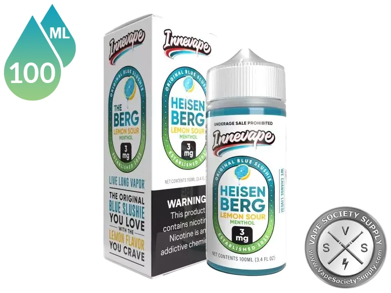 Heisenberg Lemon Sour Menthol Innevape 100ml bottle and box
