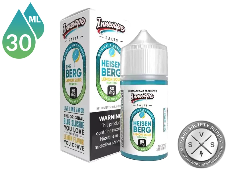 Heisenberg Lemon Sour Menthol Innevape Salts 30ml bottle and box