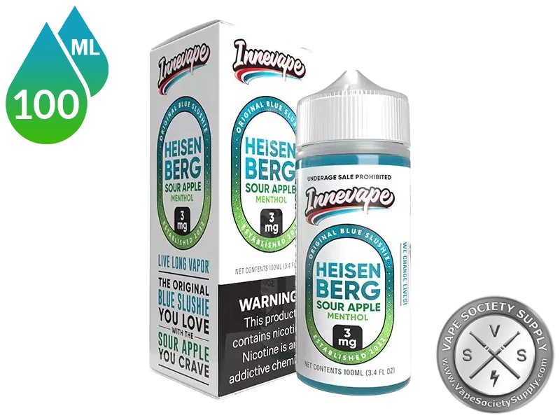 Heisenberg Sour Apple Menthol Innevape 100ml bottle and box