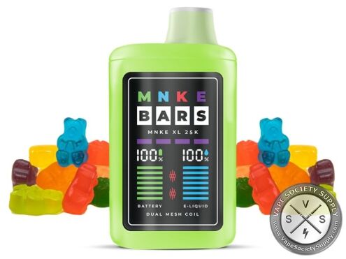 MNKE Bars XL 25K Yummy Gummy disposable vape with gummy bears