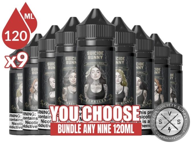 Suicide Bunny Bundle 9x120ml (1080ml): 9 bottles with a You Choose banner
