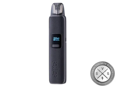 dotMod dotPod Pro in Black: black textured leather with the screen and button