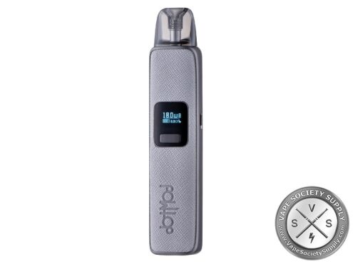 dotMod dotPod Pro in Grey: grey textured leather with the screen and button