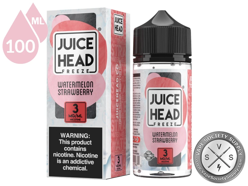 Watermelon Strawberry Juice Head Freeze 100ml bottle and box