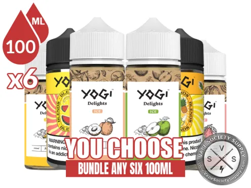 YOGI E-Juice Bundle 6x100ml (600ml): 6 bottles with a You Choose banner