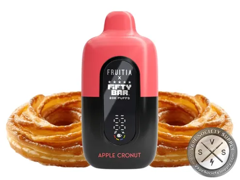 Fifty Bar 20K Fruitia Apple Cronut disposable vape with glazed pastry rings
