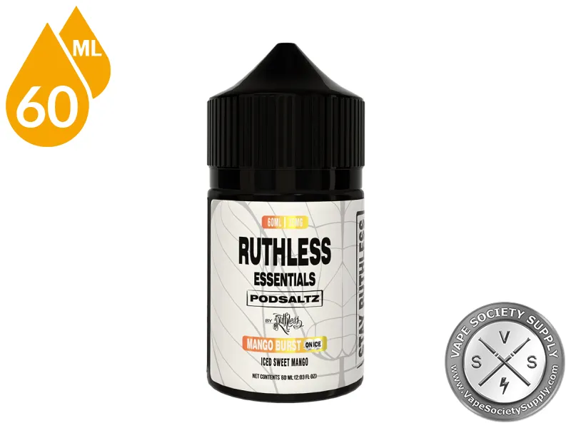 Mango Burst On Ice Ruthless Essentials Pod Salt 60ml bottle