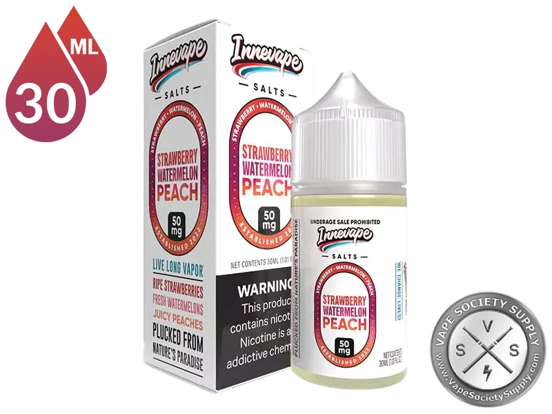 Strawberry Watermelon Peach Innevape Salts 30ml bottle and box