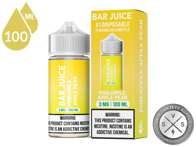 Pineapple Apple Pear by Bar Juice 100ml bottle and box