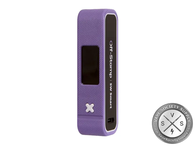 Off-Stamp SW Battery Purple, front view, screen off