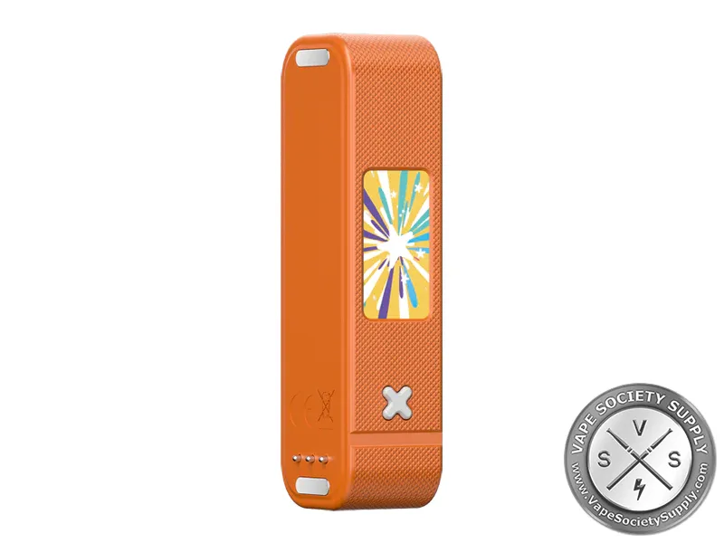 Off-Stamp SW Battery Orange, front view, screen on