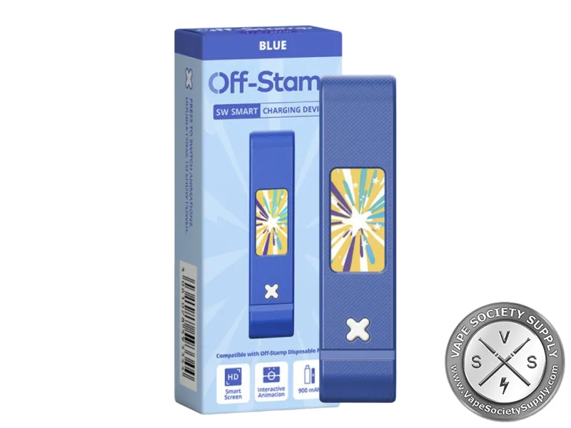 Off-Stamp SW Battery Blue, box and charging device