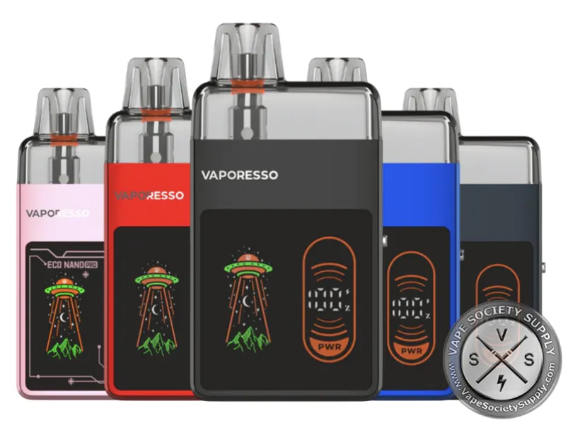 Vaporesso ECO NANO PRO in Sakura Pink, Coral Red, Black, Ocean Blue and Gunmetal