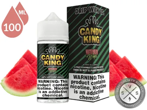 Watermelon Wedges Candy King 100ml bottle and box with watermelon slices