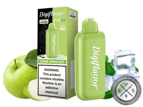 Geek Bar Digiflavor BRK 20000 Disposable Pods Sour Apple Ice