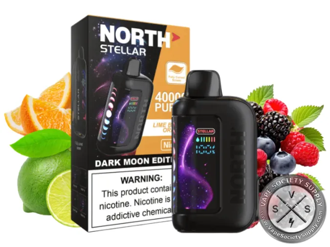 North Stellar Dark Moon Edition 40K Puffs 20ML Disposable Lime berry orange