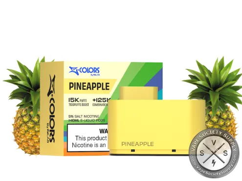 ZColors Pineapple pod in yellow, with its box, next to pineapples