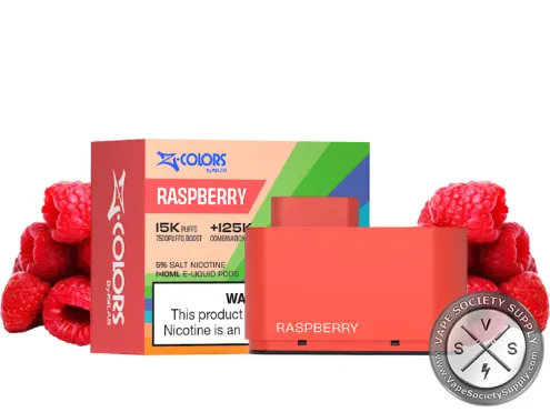 ZColors Raspberry pod in red, with its box, next to raspberries