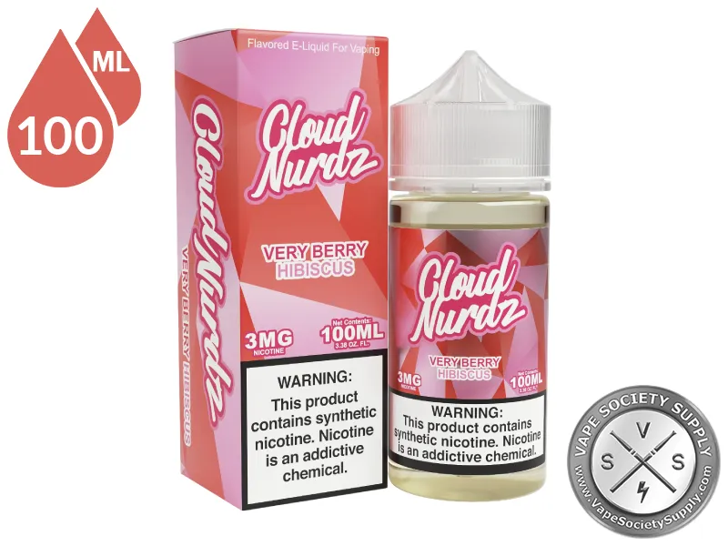 Very Berry Hibiscus by Cloud Nurdz 100ml bottle and box