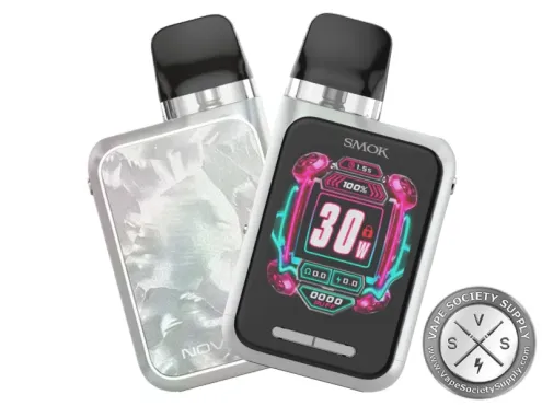SMOK Novo GT Box pod system in White and 7-Color: a white frame and a pearly white marbled back