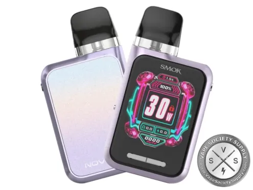 SMOK Novo GT Box pod system in Purple and 7 Color: a lavender frame and a pearly back with a rainbow sheen