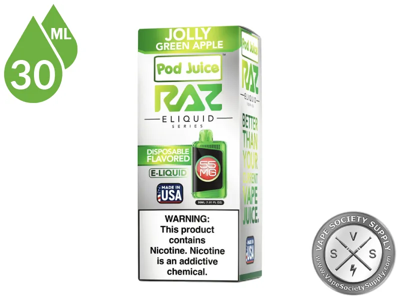 Jolly Green Apple Pod Juice x RAZ Salt 30ml box