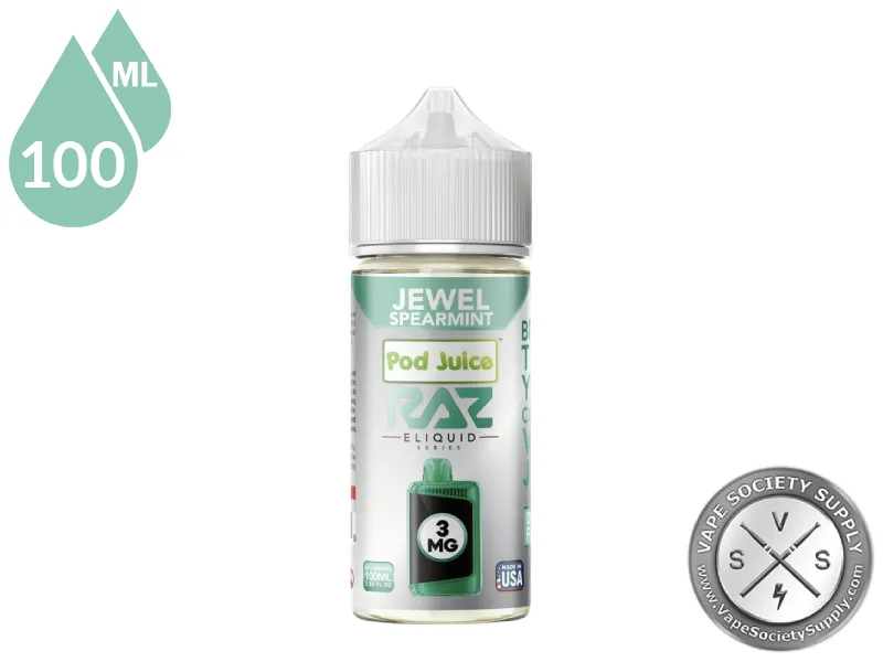 Jewel Spearmint Pod Juice x RAZ 100ml bottle